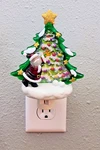 Midwest Creek Christmas Tree And Santa W/ Star Night Light Tested/works - Euc!. Fixed Price $10.20.