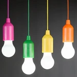 Set Of Colorful Hanging Drop Led Light Bare Bulb Battery 42" Long Cord. Fixed Price $24.29.
