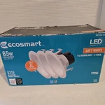 Eco Smart Led Fixtures 65W Soft White 3 Pack 4IN Downlight Dimmable. Fixed Price $19.99.