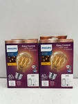Lot Of 2 Philips Amber A19 Led 40W Equivalent Dimmable Smart Wi-fi Wiz. Fixed Price $25.00.