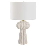 Porcelain Wrenley Table Lamp Off-white Brass Finish Details Uttermost 30258. Fixed Price $396.00.