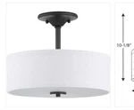 Progress Lighting P350129-143 Inspire 2-LIGHT Graphite Semi- Flush Mount New. Fixed Price $37.80.