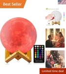 Moon Lamp 16 Colors, Dimmable, Rechargeable Lunar Night Light 5.9 Inch Full S.... Fixed Price $43.69.