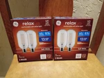 Two (2) Boxes Ge Relax Led T18 Medium Base Dimmable 13 Year Life Hd 60 Bulbs. Fixed Price $25.00.