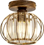 Semi Flush Mount Ceiling Light Fixture E26 Mini Crystal Chandelier Oil Rubbed Br. Fixed Price $47.58.