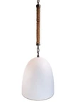 Hinkley Nash Small Bell Shaped Pendant Light Jute Rope Accent Antique Nickel. Fixed Price $149.99.