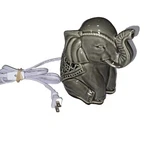 Elephant Night Light Lucky Trunk Up Gray Ceramic Table Lamp Nursery Bedroom. Fixed Price $22.00.