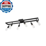 Globe Electric 59811 6-LIGHT Adjustable Track Lighting Matte Black Industrial. Fixed Price $134.65.