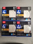 4PK Globe Electric Slimline Swivel 4IN. White Finish Integrated Led Recessed Kit. Fixed Price $48.95.