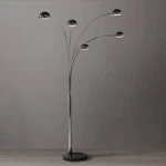 Nova 1961 Mushroom 5-LIGHT Arc Floor Lamp Satin Nickel & Black Marble Base. Fixed Price $1498.99.