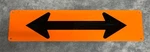 Vintage Double Arrow Orange Metal Sign Collectible 6" X 24". Fixed Price $48.00.