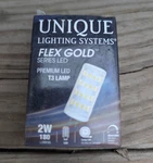 Unique Lighting Systems Flex Gold T3 Bi-pin 2W 2700K 180 Lumen Led Bulb. Fixed Price $17.00.