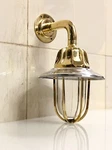 Swan Of The Sea: Brass Antique Marine Wall Lights With Aluminum Shade Set 2. Fixed Price $280.00.