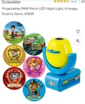 Paw Patrol Projectables Night Light 6 Rotatable Images Ceiling Wall Floor. Fixed Price $8.50.