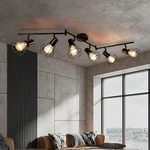 Ltblight 6-LIGHT Track Lighting Fixture, Black Metal Wire Cage Farmhouse, E26 Ba. Fixed Price $109.98.