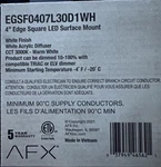 Led Ceiling Lights 4 Square Powder Coated White Streamline Lighting By Afx. Fixed Price $10.00.