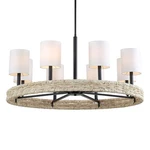 Uttermost Faiyam 8 Light Rattan Chandelier, Dark Bronze - 21393. Fixed Price $813.60.