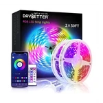 Daybetter Led Rgb Strip Light Kit 2X50FT App & Remote Control Color Changing 24V. Fixed Price $25.00.