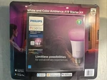 Philips Hue White And Color Ambiance A19 Starter Kit 3 Bridge New. Fixed Price $93.00.