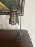 Tiffany Style Lamp Stained Glass Brown Table Desk Reading Light 15. Fixed Price $140.00.