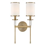 Crystorama Hatfield 2-LIGHT 19" Wall Sconce In Vibrant Gold With Crystal Accents. Fixed Price $198.00.