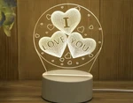 3D Led Night Light Usb Chrome Small Table Lamp Hearts Novel Illusion Girl. Fixed Price $10.00.