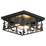 Merexcint Rustic Industrial Flush Mount Ceiling Light, SQUARE-1PCAK, Black. Fixed Price $59.94.