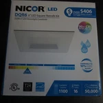 Nicor Lighting Inch White Square Led Recessed Downlight 3000K (DQR6). Fixed Price $29.99.