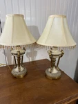 Set Vintage Dale Lightning Gold/ivory Crackle Ornamental Urn Bedroom Desk Lamp. Fixed Price $95.00.
