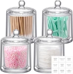 Maxdot 4 Pack Glass Qtip Holder Dispenser Apothecary Jars With Lid For. Fixed Price $35.00.