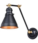 Vaxcel Alexander Wall Light Oil Rubbed Bronze With Satin Gold Inner Finish W0334. Fixed Price $39.95.