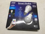 New Feit Electric 2/PACK Smart 60W Light Bulb Wi-fi Led Color Changing Dimmable. Fixed Price $9.00.