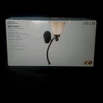 Wall Sconce 1 Light Double French Scavo Glass Shade Iron Oxide Finish Hampton Ba. Fixed Price $18.95.