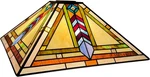 16" Tiffany Firecracker Stained Glass Shade For Table & Floor. Fixed Price $266.99.