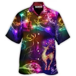 Christmas Reindeer Neon Light Bright 8211 Hawaiian Shirt Owl Ohh. Fixed Price $21.24.