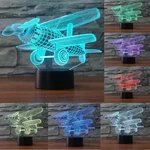 3W Desk Table Lamp Airplane 3D Illusion Night Light 7 Changing Colors Led Touch. Fixed Price $9.89.