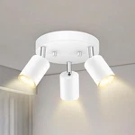 3 Track Lighting Fixtures Ceiling, Matte White Round Directional. Fixed Price $75.90.
