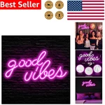 Pink Good Vibes Led Neon Sign For Wall Decor, Modern Usb Night Light. Fixed Price $40.44.