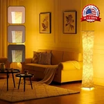 Rice Paper Floor Lamp Blanco Con Base Cuadrada Y Bombilla 61'' 12W/2 Led Nuevo. Fixed Price $145.99.