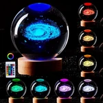 3D Galaxy Crystal Ball LAMP,3.15 Inch K9 Night Light With Wooden.... Fixed Price $32.57.