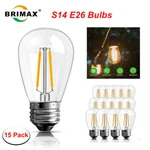 S14 E26 Led Bulbs Outdoor Edison Lights 2W, 15PACK For String Replacement. Fixed Price $19.99.