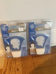 Set Of 2 Vintage Etched Art Plug Night Lights Beach Seashells Nip. Fixed Price $40.00.