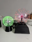 Vintage "plasma Lamp" Lightning Ball Globe Static Lamps 8" & 6" Set. Fixed Price $100.00.