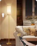 Goebleson Dimmable Floor Lamps For Living Room 64.4 Inches, White And Gold. Fixed Price $53.90.