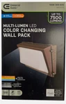 Commercial Electric 250W Equivalent Integrated Led Bronze Dusk To Dawn Wall Pack. Fixed Price $46.90.