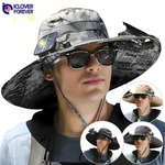 Solar Fan Hat Men Wide Brim Sun Fishing Outdoor Bucket Rechargeable With 2. Fixed Price $10.11.