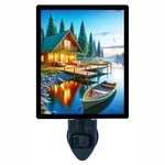 Decorative Photo Night Light, Lakeside Serenity, Boat, Lake, Camping. Fixed Price $26.99.