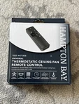 Hampton Bay 3-SPEED Universal Thermostatic Ceiling Fan Remote Control Damp Rated. Fixed Price $25.00.