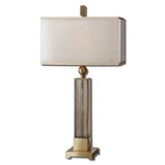 Uttermost 26583-1 Glass & Brass Caecilia Table Lamp With Square Shade. Fixed Price $504.00.