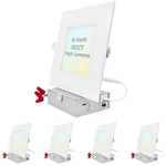 Luxrite 6 Inch Ultra Thin Led Square Recessed Lighting With J-box, 15W, Col.... Fixed Price $235.73.